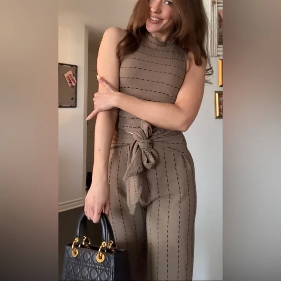 Tan Patterned Pants - Picture 7 of 9